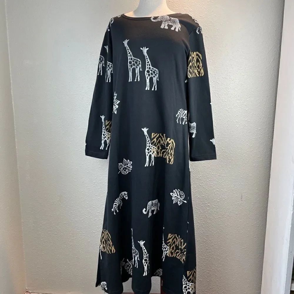 Vintage Copa Cabana Safari Maxi Dress Size M EUC
